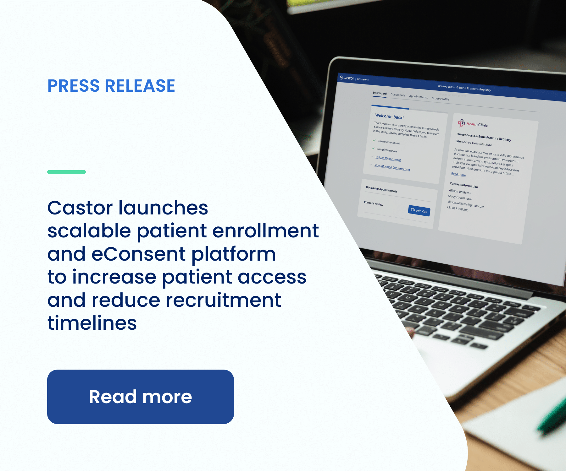 CASTOR Launches Scalable Patient Enrollment and eConsent Platform